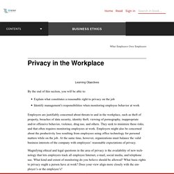 Privacy in the Workplace – Business Ethics