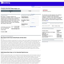 Blue Origin, LLC: Private Company Information
