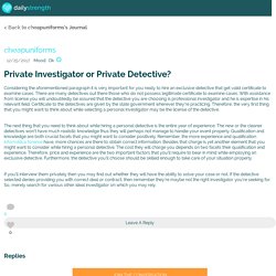 Private Investigator or Private Detective?