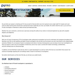 Hire Private Investigator in Markham