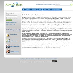 Private Label Bank Overview