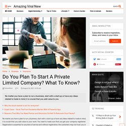 Do You Plan To Start A Private Limited Company? What To Know? - Amazing Viral New