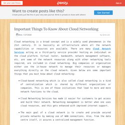 Important Things To Know About Cloud Networking