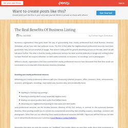 The Real Benefits Of Business Listing