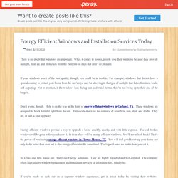 Energy Efficient Windows and Installation Services Today