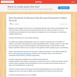 How Facebook Verification Has Become Essential to Online Success