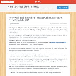 Homework Task Simplified Through Online Assistance From Experts In USA