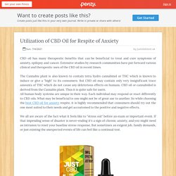 Utilization of CBD Oil for Respite of Anxiety