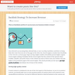 Backlink Strategy To Increase Revenue