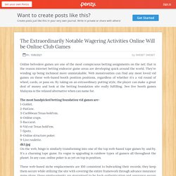 The Extraordinarily Notable Wagering Activities Online Will be Online Club Games