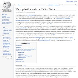 Water privatization in the United States