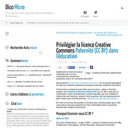 Privilégier la licence Creative Commons Paternité (CC BY) dans l’éducation