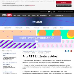 Prix RTS Littérature Ados - rts.ch - Livres