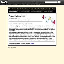 Pro Audio Reference
