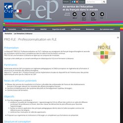 PRO FLE : Professionnalisation en FLE