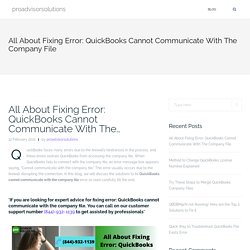 QuickBooks cannot communicate with the company file! Remove from roots