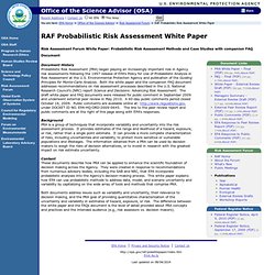 RAF Probabilistic Risk Assessment White Paper | Office of Science Advisor
