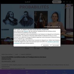 Les probabilités conditionnelles et l'indépendance de deux événements (31 mars) - Vidéo Spécialités