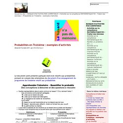 Probabilités en Troisième : exemples d'activités