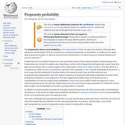 Propensity probability