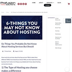 Six things you probably do not know about hosting services but should