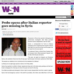 Probe opens after Italian reporter goes missing in Syria