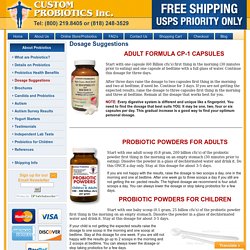 Probiotics Dosage Suggestions - Custom Probiotics