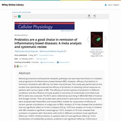 Probiotics are a good choice in remission of inflammatory bowel diseases: A meta analysis and systematic review - Ganji-Arjenaki - 2017 - Journal of Cellular Physiology