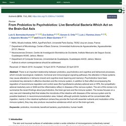From Probiotics to Psychobiotics: Live Beneficial Bacteria Which Act on the Brain-Gut Axis