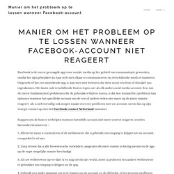 Manier om het probleem op te lossen wanneer Facebook-account niet reageert