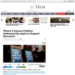 iPhone 5 Camera Problem Addressed By Apple In Support Document