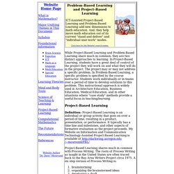 Problem-Based Learning and Project-Based Learning