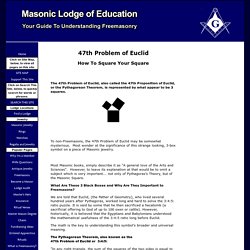 47th PROBLEM OF EUCLID - What is the meaning of this Masonic Symbol?