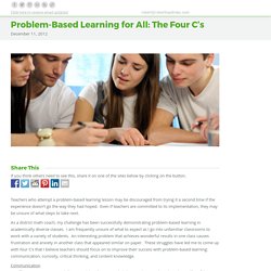 Problem-Based Learning for All: The Four C's - Robert Kaplinsky