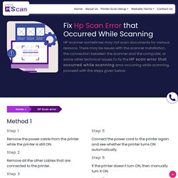 Problem Solved: HP Scan Error that Occurred While Scanning