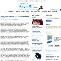 Medical Record Problem List