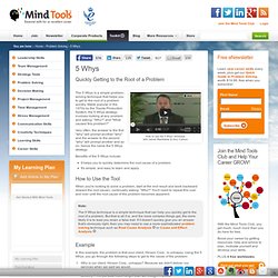5 Whys - Problem-Solving Skills From MindTools.com