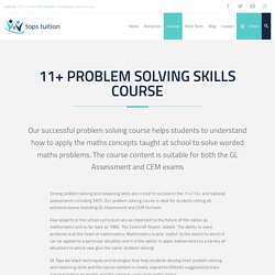 Problem Solving Skills Course - Tops Tuition
