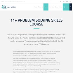 Problem Solving Skills Course - Tops Tuition