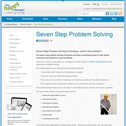 Seven Step Problem Solving Technique