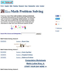 Math Problem Solving - Free Worksheets