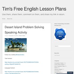 Desert Island Problem Solving Speaking Activity