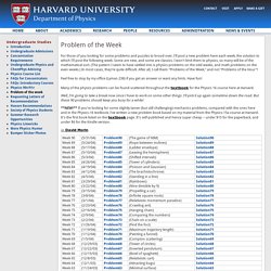 Physics: Problem of the Week