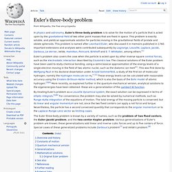 Euler's three-body problem, wikipedia