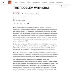 The Problem with SROI
