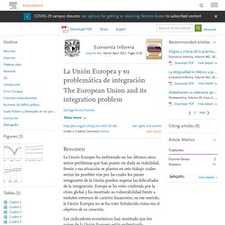 ARTÍCULO: La Unión Europea y su problemática de integración