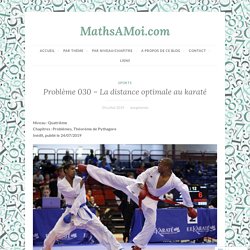 Problème 030 – La distance optimale au karaté – MathsAMoi.com