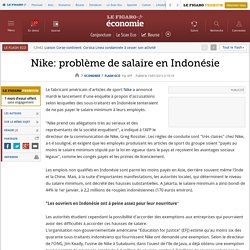 Nike: problème de salaire en Indonésie