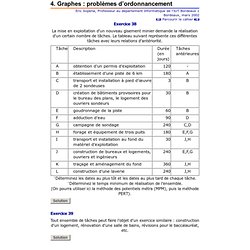 Problèmes d'ordonnancement