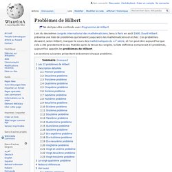 Problèmes de Hilbert